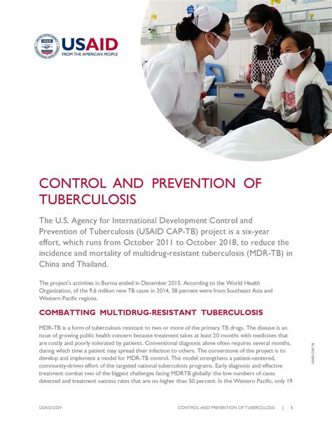 Control and Prevention of Tuberculosis Project | Archive - U.S. Agency for International Development