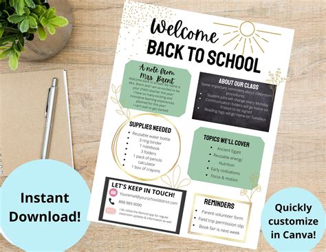 Welcome Back To School Newsletter Editable Classroom Newsletter