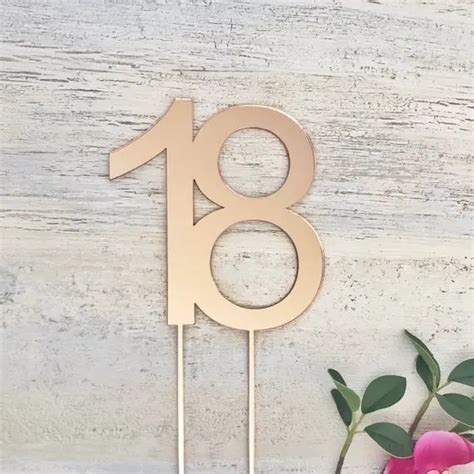 Personalised Number Birthday Cake Topper Mirror Rose Gold Topper Custom ...