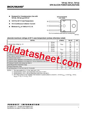 Tip Datasheet Pdf Bourns Electronic Solutions