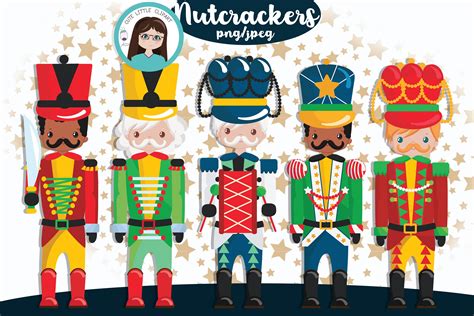 Nutcracker Clip Art Christmas Ballet Graphic Digital Watercolor