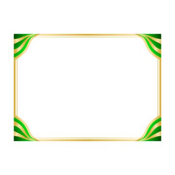 Certificate Border Frame With Green And Gold Colors F Folio Size