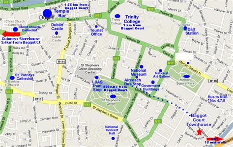 Location of Baggot Court, Hotel Dublin City Centre, Ballsbridge Hotels