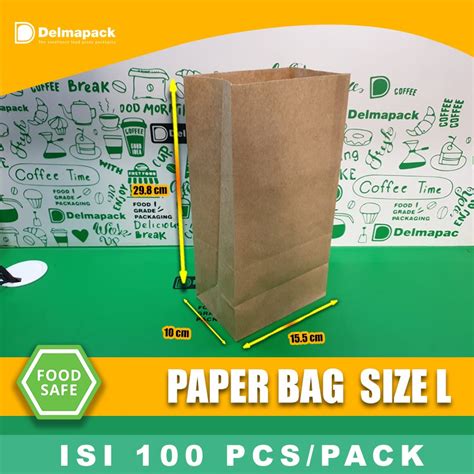 Jual PAPER BAG KANTONG KERTAS L KANTONG ROTI FRIED CHICKEN