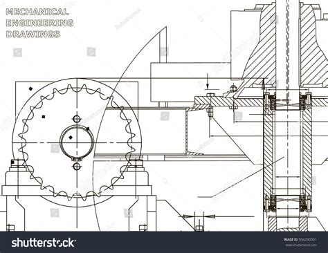 Vektor Stok Blueprints Engineering Backgrounds Mechanical Engineering