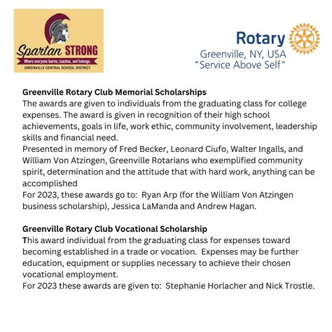 2023 Rotary Scholarships Rotary Club Of Greenville