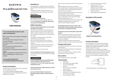 Walgreens Pulse Oximeter Manual