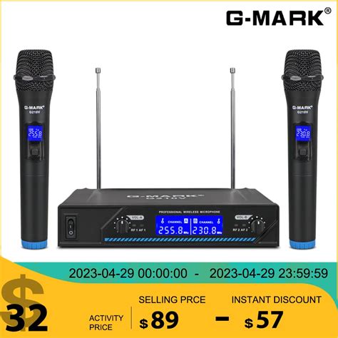 Microfone Sem Fio G Mark G V Profissional Canais Handheld Karaoke