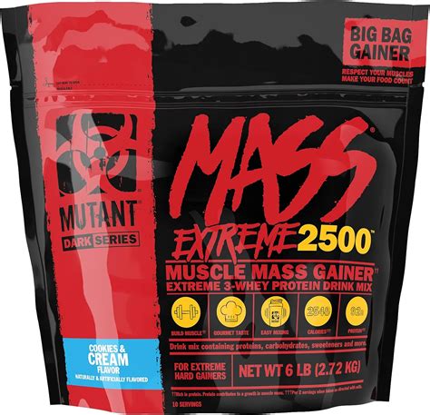 Mutant Mass Extreme Gainer Proteína de suero en polvo Desarrolla el