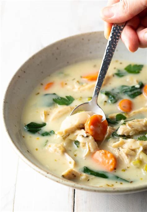 Creamy Lemon Chicken Soup With Spinach A Spicy Perspective