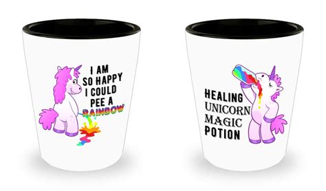 Unicorn Shot Glasses Set Of 2 Funny Shot Glasses Unicorn Ts Etsy