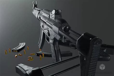 Army Submachine Gun Mp5 Free 3d Model Blend C4d Dae Fbx Max