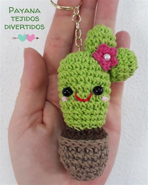 Crochet Keychain Cactus Llavero Ganchillo Llaveros Tejidos A Crochet