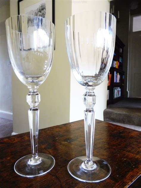 Antiques Atlas Stunning Pair Of Long Stemmed Crystal Wine Glasses As511a1536 De3