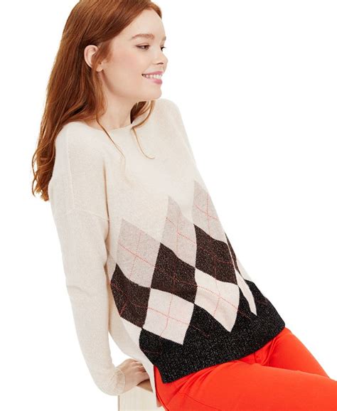 Charter Club Cashmere Argyle Pullover Sweater Created For Macy S Macy S