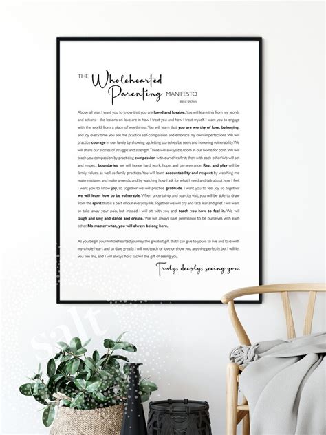 Brene Brown Quote Wall Art Brene Brown Parenting Manifesto Etsy Australia