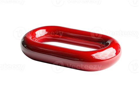Bright Red Abstract Sculpture With A Smooth Glossy Finish Situated