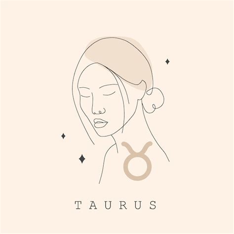 Premium Vector Taurus Zodiac Sign One Line Drawing Astrological Icon