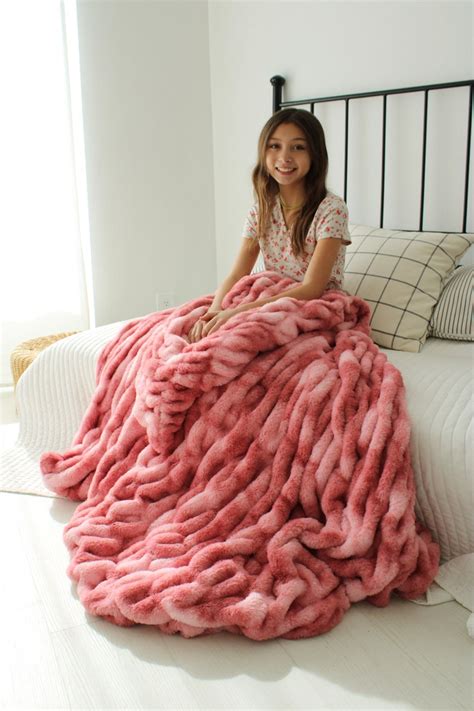 Pink Minky Blanket Plush Blanket Adult Minky Blanket Soft Luxurious