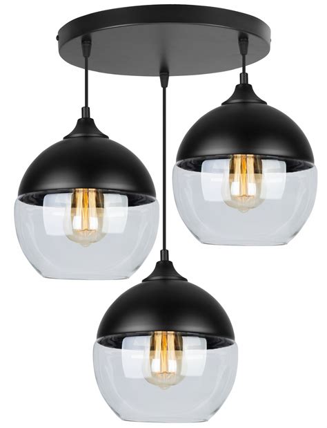 LAMPA SUFITOWA WISZĄCA PLAFON SZKLANY KLOSZ LED OSLO 2230 3 OW B