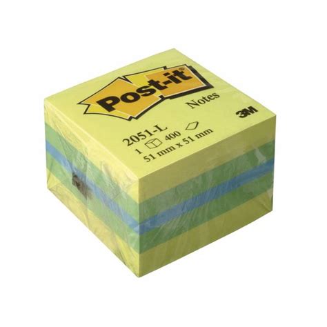 Bloc De Notas Adhesivas Quita Y Pon Post It 51x51 Mm Minicubo Limon 39334