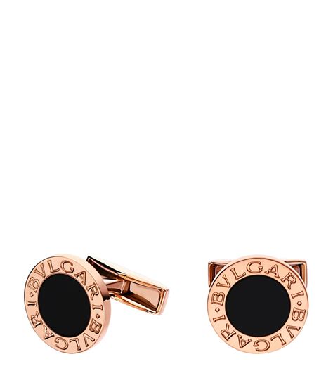 Bvlgari Rose Gold And Onyx Bvlgari Bvlgari Cufflinks Harrods Us