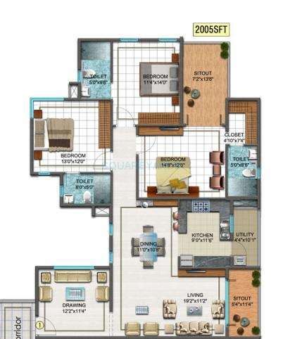 Dsr Sunrise Towers Floor Plans Whitefield Bangalore