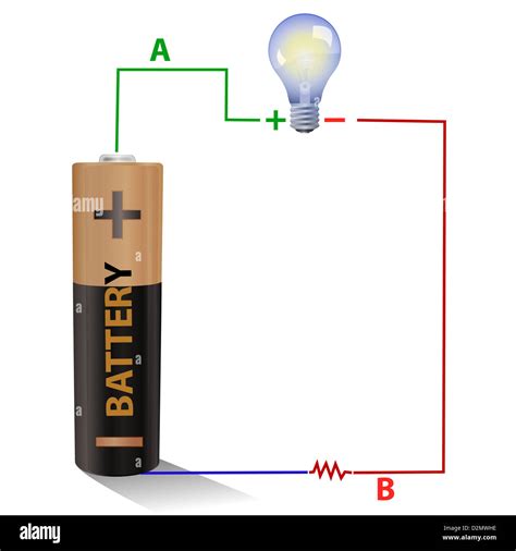 Battery Connected To A Light Bulb Stock Photo Alamy