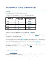 Blood Typing Activity Pdf Virtual Blood Typing Simulation Lab Pre Lab