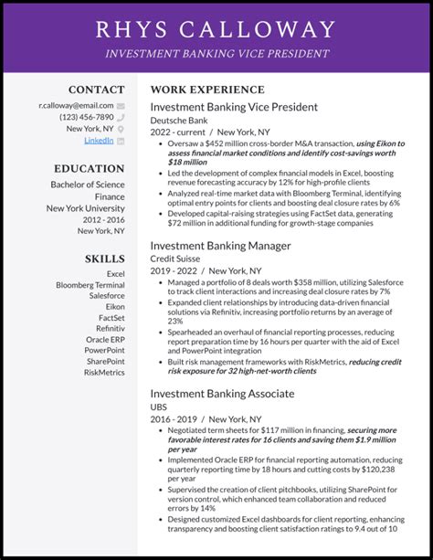 10 Investment Banking Resume Examples Guide For 2024