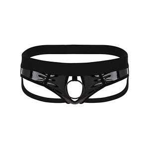 Inhzoy Perizoma Uomo In Pelle Wetlook O Ring Lingerie Intimo Erotico