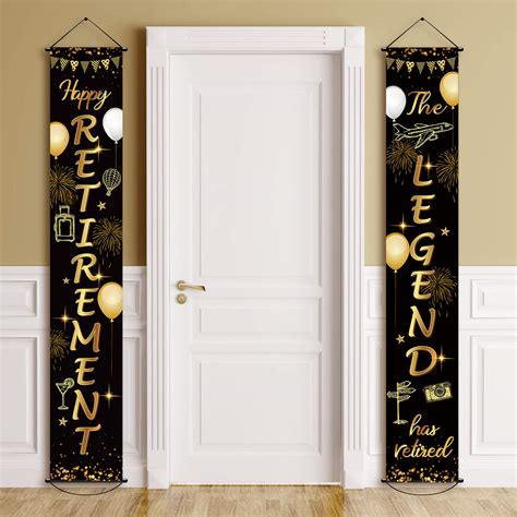 Buy Retirement Porch Sign Door Hanging Banner Happy Retirement Banner