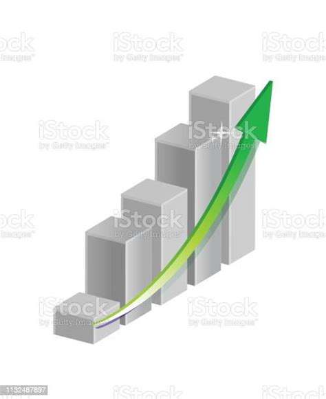 Grey Business Graph With Up Trend Arrow Stock Illustration Download