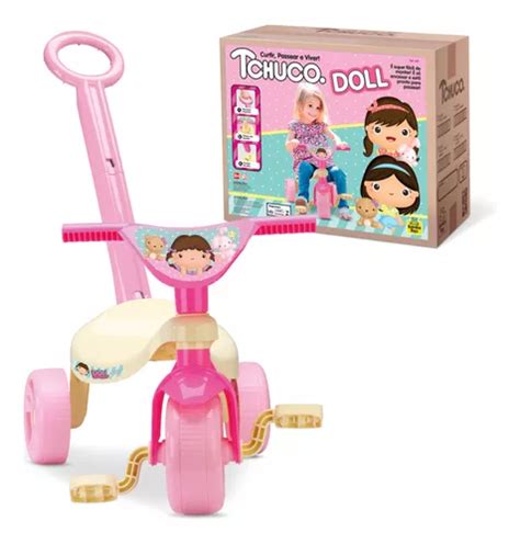 Velotrol Infantil Motoca Triciclo Menina Doll Haste Frete Gr Tis