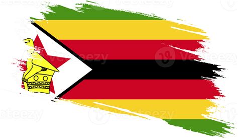 Zimbabwe Flag With Grunge Texture Png