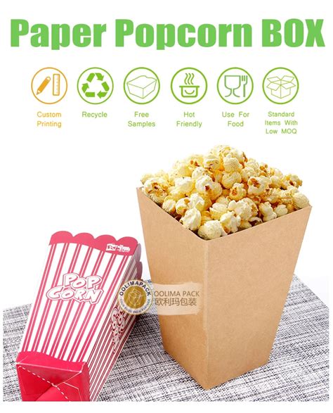 Kraft Popcorn Paper Box Wholesaledisposable Kraft Paper Packaging Box