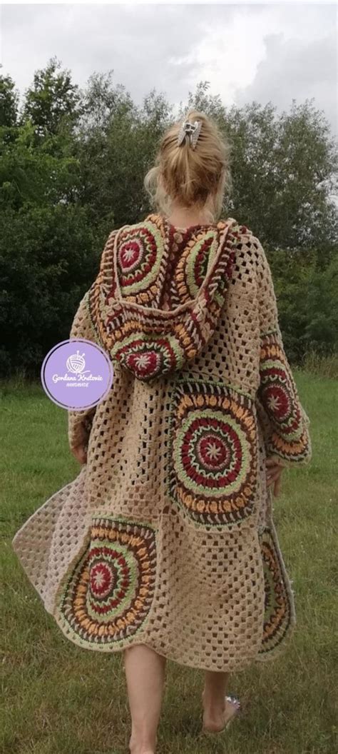 Granny Square Afghan Coat Patchwork Jacket Boho Crochet Etsy