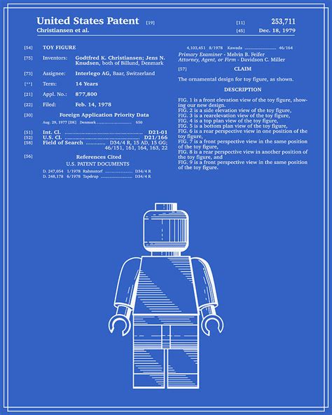 Lego Man Patent Blueprint Digital Art By Finlay McNevin Fine Art