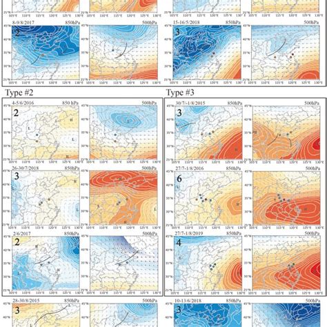 Winds And Synoptic Patterns Labeled Type 1 2 And 3 Obtained From Download Scientific