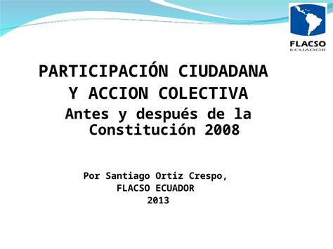 Ppt Participaci N Ciudadana Y Accion Colectiva Antes Y Despu S De La