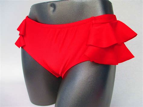 Cheeky Bikini Brazilian Bikini Bottom Beach Ruffled Brazil Bow Etsy