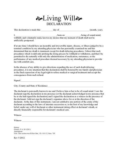 Printable Living Wills