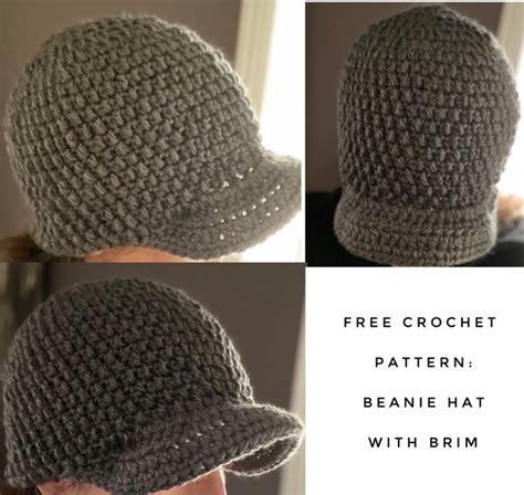 crochet hat with brim - DIY From Home Crochet