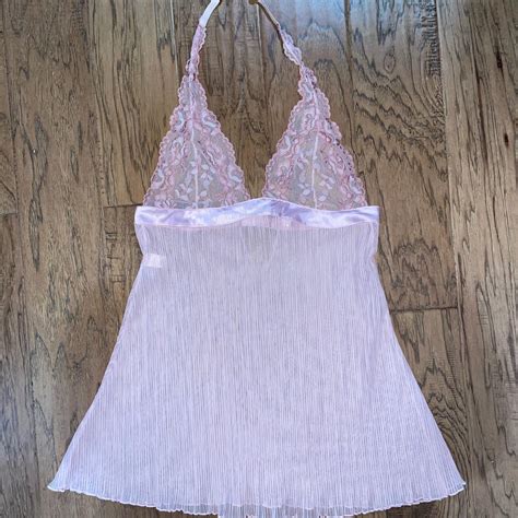 Pink Sheer Lacey Floral Halter Lingerie Top Size B Depop