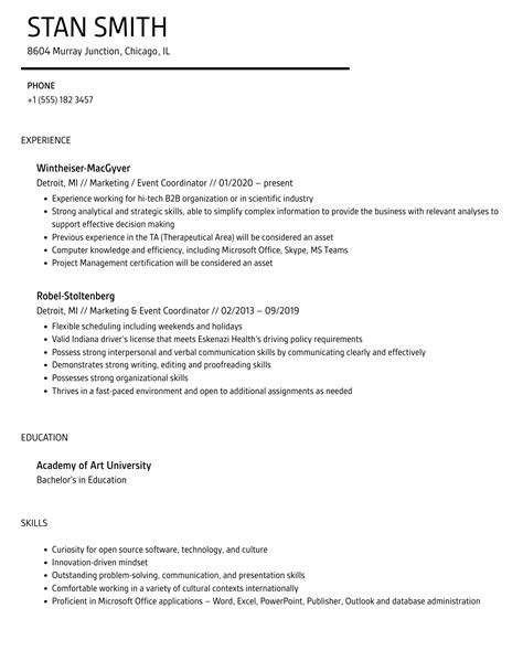 Event Coordinator Resume Samples Velvet Jobs