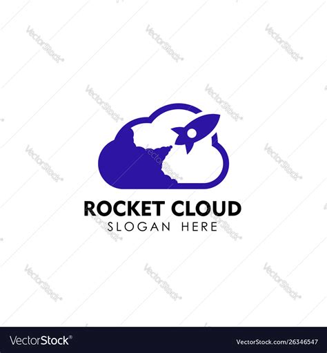 Rocket Cloud Logo Design Template Tech Royalty Free Vector