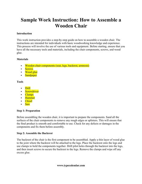 Free Printable Work Instruction Templates Pdf Word Excel