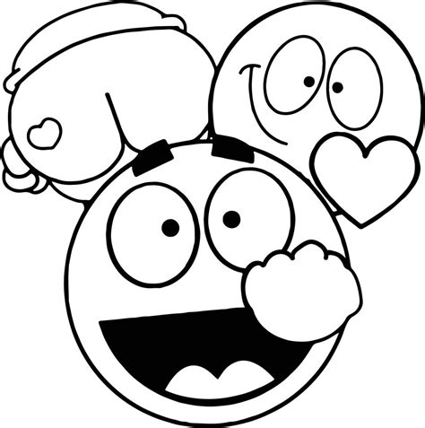 Comic Emoticons Face Coloring Page Wecoloringpage