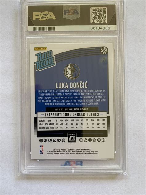 Panini Donruss Optic Luka Doncic Rc Rated Rookie Psa Gem