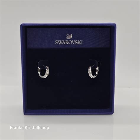 Swarovski Stone Kreolen Ohrringe Ohrstecker Weiß Rhodiniert Mini Hoop 4 5446004 Ebay